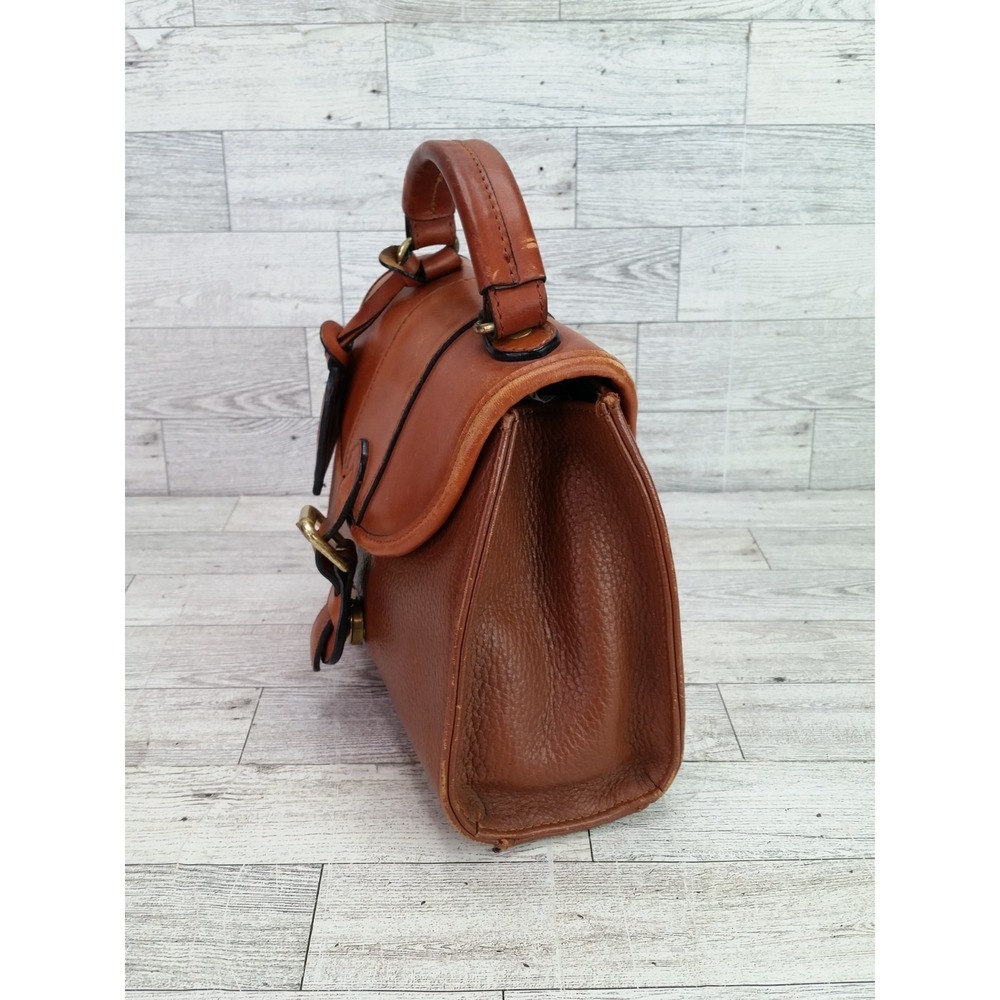 Vintage Liz Claiborne Satchel Bag Handbag Pebbled Leather Brown Purse VTG - Picture 5 of 13